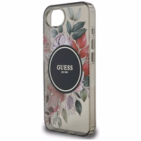Guess IML Flowers magnētiskais viedtālruņa apvalks iPhone 16e - melns