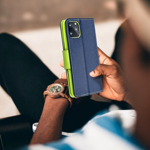 FANCY Viedtālruņa apvalks XIAOMI Redmi Note 14 5G tumši zils / gaiši zaļš