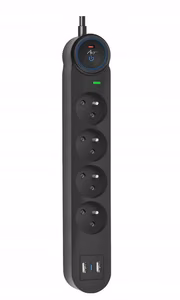 Удлинитель 4 розетки + 2 x USB A + USB C Art FU810 1,5 м черный