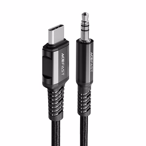 Acefast audio kabelis USB Type C - 3.5mm mini ligzda (vīriešu) 1.2m, AUX melns (C1-08 melns)