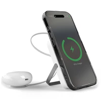 Puro 10000mAh MagSafe bezvadu portatīvais lādētājs ar alumīnija statīvu - balta