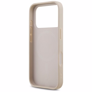 Guess Leather 4G Triangle Strass MagSafe vāciņš iPhone 18 Pro / 17 Pro – rozā