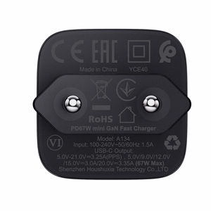 Acefast A134 GaN USB-C sienas lādētājs, 67 W, melns