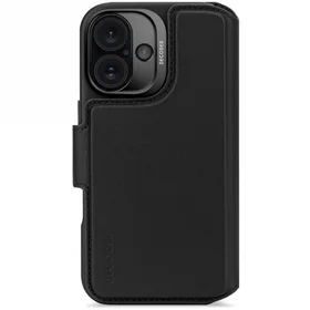 Decoded ādas noņemamais maciņa vāciņš ar MagSafe un maku iPhone 16 – melns