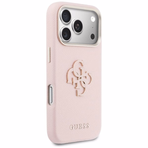 Guess FW sveķu logotipa korpuss iPhone 17 Pro Max - Rozā krāsā