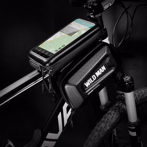 WILDMAN ceļojumu soma velosipēda rāmim ar rāvējslēdzēju E6S 1,2L (4"-7") melns