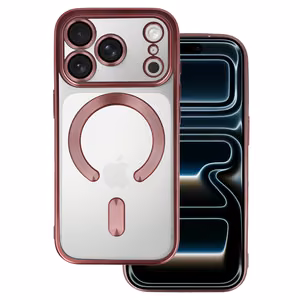 Металлический чехол MagSafe для iPhone 17 Pro розовый