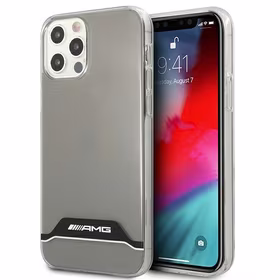 AMG Electroplate melns un balts viedtālruņa apvalks iPhone 12 / 12 Pro - caurspīdīgs