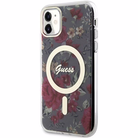 Guess GUHMN61HCFWSA iPhone 11 / Xr 6.1" zaļš/khaki hardcase Flower MagSafe