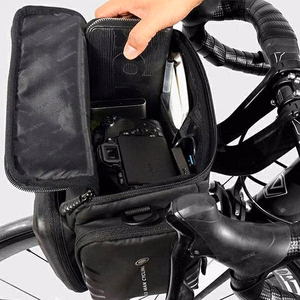 WILDMAN ceļojumu soma velosipēda stūrei ar rāvējslēdzēju, 4L, GS6, melna
