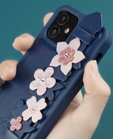 Kingxbar Sweet Series viedtālruņa apvalks dekorēts ar oriģinālajiem Swarovski kristāliem iPhone 12 mini melns