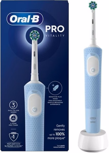 Oral-B Vitality Pro – uzlādējama elektriskā zobu birste, 1 uzgalis, 3 tīrīšanas režīmi, ceriņu