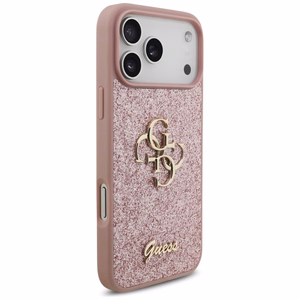 Guess Fixed Glitter Big 4G maciņš iPhone 18 Pro Max / 17 Pro Max, rozā