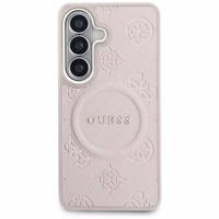 Guess maciņš Saffiano Peony Embossed Ring MagSafe priekš Samsung Galaxy S26 Plus rozā