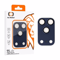 Tempered stikls Tel Protect 95% AR+AF Full Metal kameras aizsargs on camera for Iphone 17 Pro zils (camera island)