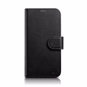 iCarer Maki apvalks 2in1 vāks iPhone 14 Plus Anti-RFID ādas atverams apvalks melns (WMI14220727-BK)