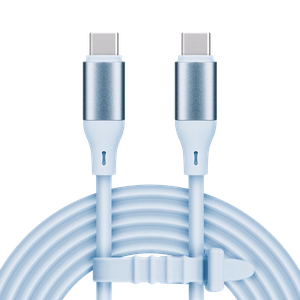 Kruger&Matz Basic USB-C–USB-C silikona kabelis, 100 W, 1 m, zils