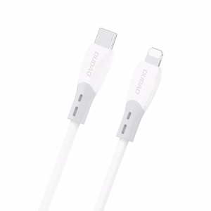 Dudao L25SX 30W USB-C - Lightning kabelis ar mīkstu silikona apvalku 2m - balts