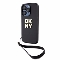 DKNY Viedtālruņa apvalks ar siksniņu un logotipu iPhone 15 Pro - melns