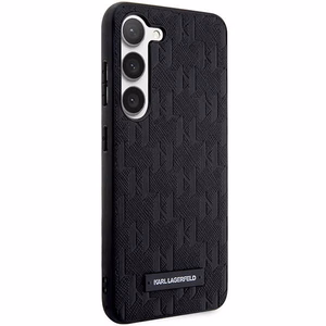 Karl Lagerfeld Saffiano Mono Metāla Logo viedtālruņa apvalks Samsung Galaxy S24 - melns