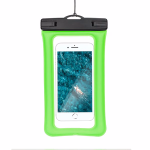 Ūdensnecaurlaidīgs maiss mobilajam telefonam ar plastmasas aizdari AIRBAG zaļš