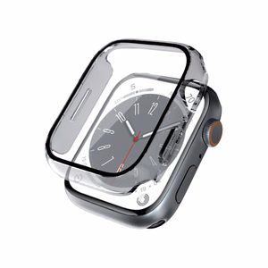 Crong Hybrid Watch Case aizsargvāciņš ar integrētu stiklu Apple Watch 44 mm, caurspīdīgs