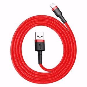 Baseus Cafule USB Lightning kabelis 0,5m 2,4A sarkans