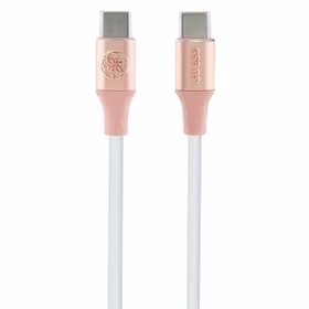 Guess Ebossed Logo USB-C / USB-C kabelis 1,5 m ar ātru uzlādi - rozā krāsā