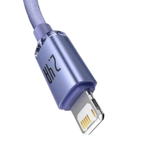 Baseus kabelis Crystal Shine USB - Lightning 2,0 m 2,4A violets