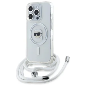 Karl Lagerfeld Crossbody IML Karl Head Magnētiskais viedtālruņa apvalks iPhone 16 Pro Max - caurspīdīgs