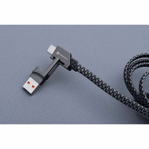 FORCELL F-ENERGY C241 4in1 kabelis Type C uz USB A uz Type C / Lightning QC PD 3A 60W 1 m hromēts