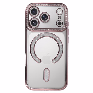 Bling Magsafe rozā viedtālruņa apvalks iPhone 17 Pro