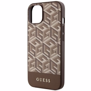 Guess GUHMP14MHGCFSEW iPhone 14 Plus 6.7" brūns/brūns cietais apvalks GCube Stripes MagSafe