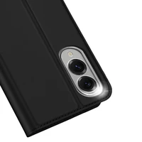 Dux Ducis Skin Pro viedtālruņa apvalks Samsung Galaxy S25 Edge ar vāku un karšu nodalījumu - melns