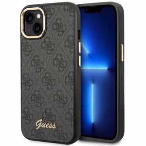 Guess GUHCP14MHG4SHK iPhone 14 Plus 6.7 "melns/melns cietais apvalks 4G Vintage Gold Logo
