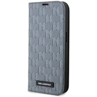 Karl Lagerfeld KLBKP14LSAKLHPG iPhone 14 Pro 6.1" grāmatas apvalks sudraba/sudraba Saffiano Monogram
