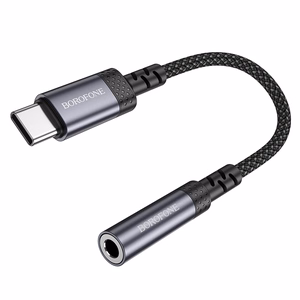 Borofone Adapteris BV24 Graceful - C tipa savienotājs ar 3,5 mm jack ligzdu - pelēks