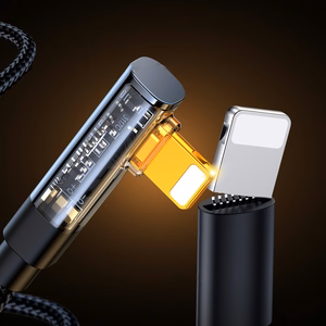 Joyroom S-UL012A6 gaming Lightning / USB-A 90° kabelis, 2,4A, 1,2 m, melns