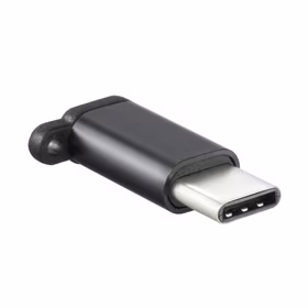 Adapteris Micro USB (sieviešu) uz Type-C (vīriešu) atslēgu piekariņš melns