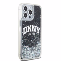 DKNY Liquid Glitter Big Logo viedtālruņa apvalks iPhone 13 Pro Max - melns