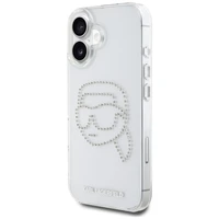 Karl Lagerfeld IML Rhinestones Karl Head apvalks viedtālruņa iPhone 16 skaidrs