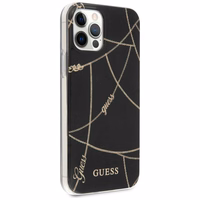 Guess Gold Chain Collection viedtālruņa apvalks iPhone 12 Pro Max 6.7" - Melns