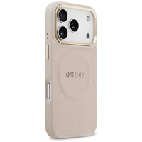Guess Peony Hot Stamp Magnētiskais viedtālruņa apvalks iPhone 17 Pro - rozā