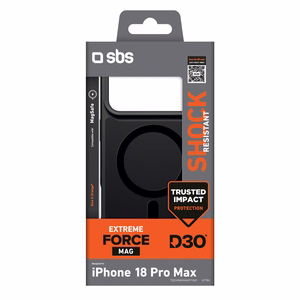 SBS D3O Force maciņš modelim iPhone 18 Pro Max, saderīgs ar MagSafe – melns