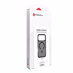 Aizsargvāciņš ierīcei iPhone 18 Pro / 17 Pro: Forcell F-Protect Smoke Hybrid Premium, saderīgs ar MagSafe, krāsa – melna