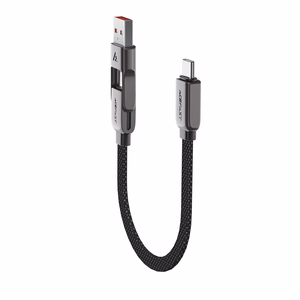 Acefast C13-05 USB-C - USB-A / USB-C kabelis 480Mb/s 3A 0,2 m - melns