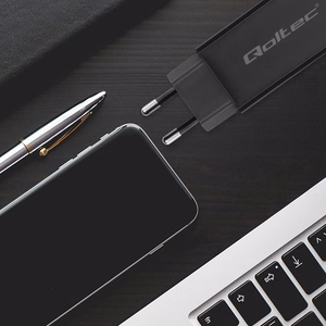 Qoltec 52419 65W GaN super ātrais lādētājs | 5-20V | 3-3.25A | USB-C 3.1