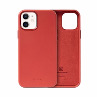 Crong Essential Cover - PU Leather maciņš iPhone 12 / iPhone 12 Pro (sarkans)
