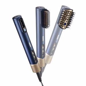 BaByliss AS6550E – 1500 W joniskā karstā gaisa matu veidošanas suka, 3 temperatūras līmeņi, zila / zelta