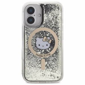 Hello Kitty Šķidrais Spīdums Fever Magnētiskais iPhone 16 Viedtālruņa apvalks - Zelta